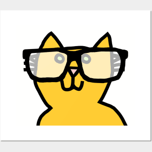 Cat in Glasses Posters and Art